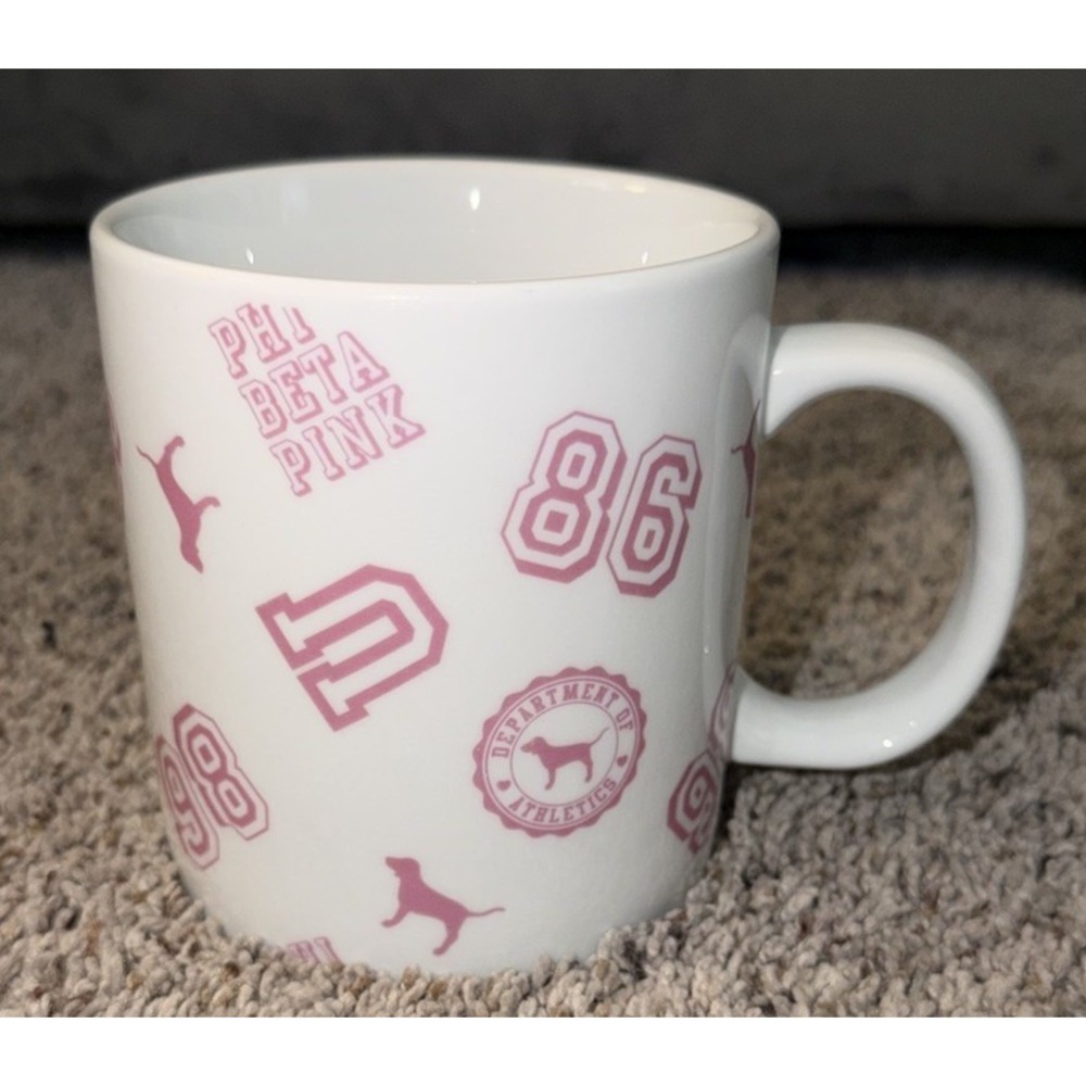 Victoria's Secret PINK University Phi Beta Pink‎ Mug Excellent Preowned Oversize - Picture 3 of 6